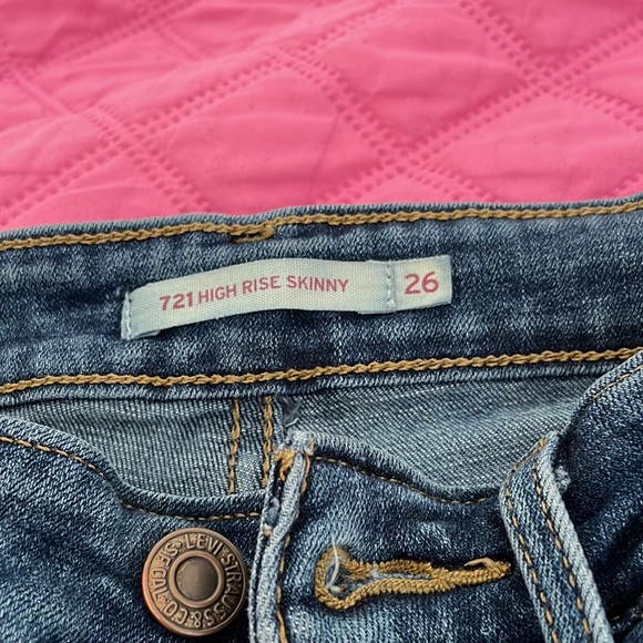 Levi’s 721 High Rise Skinny Jeans, Size 26 - Picture 2 of 2